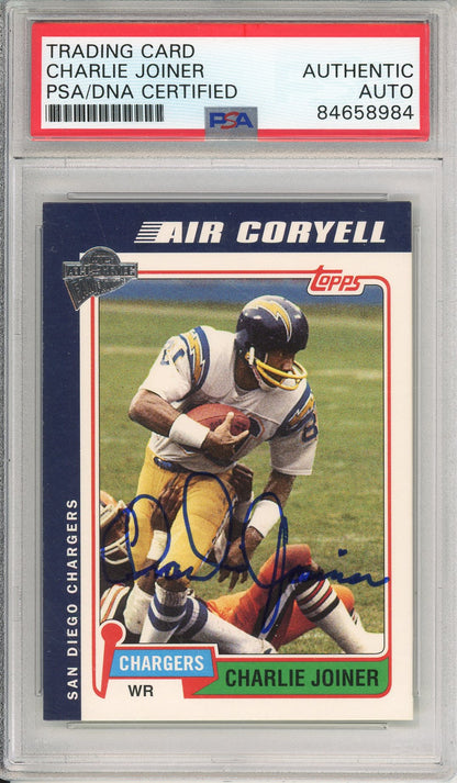 2005 TOPPS FAN FAVORITES CHARLIE JOINER #11 HOF CHARGERS 3-TIME PRO BOWL AUTOGRAPH PSA/DNA