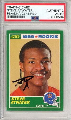 1989 SCORE FOOTBALL STEVE ATWATER #263 ROOKIE AUTOGRAPH BRONCOS HOF PSA/DNA AUTHENTIC AUTO