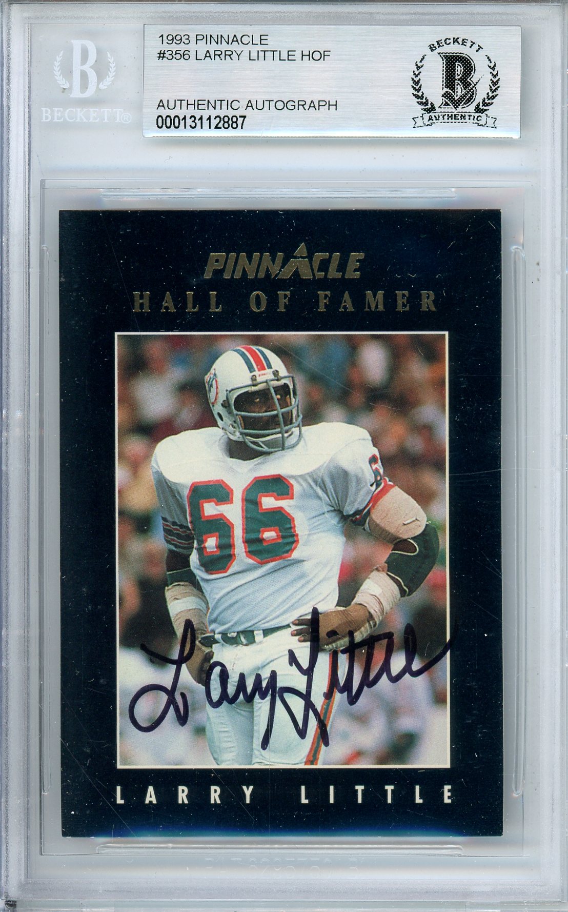 1993 PINNACLE HALL OF FAMER LARRY LITTLE #356 AUTOGRAPH BGS AUTHENTIC