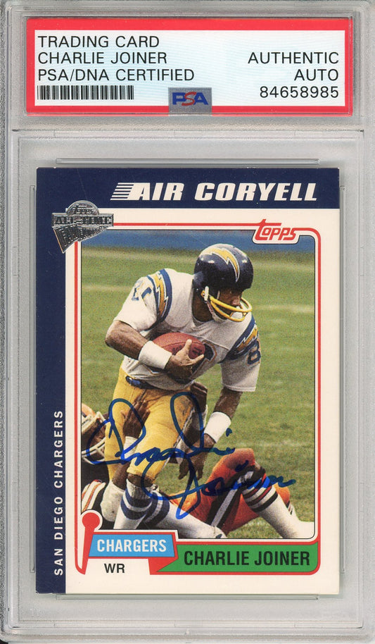 2005 TOPPS FAN FAVORITES CHARLIE JOINER #11 HOF CHARGERS 3-TIME PRO BOWL AUTOGRAPH PSA/DNA