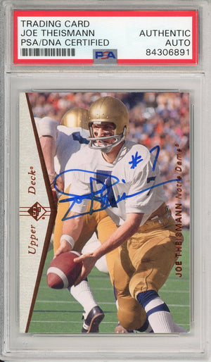 2013 UPPER DECK JOE THEISMANN #95SP-22 COLLEGE HOF NOTRE DAME MVP AUTOGRAPH PSA/DNA