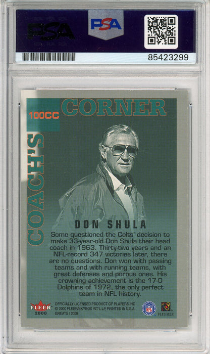 2000 FLEER SKYBOX FOOTBALL DON SHULA #100CC AUTOGRAPH DOLPHINS HOF PSA/DNA AUTHENTIC