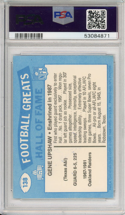 1988 SWELL GREATS GENE UPSHAW #138 HOF RAIDERS 8-TIME ALL PRO AUTOGRAPH PSA/DNA