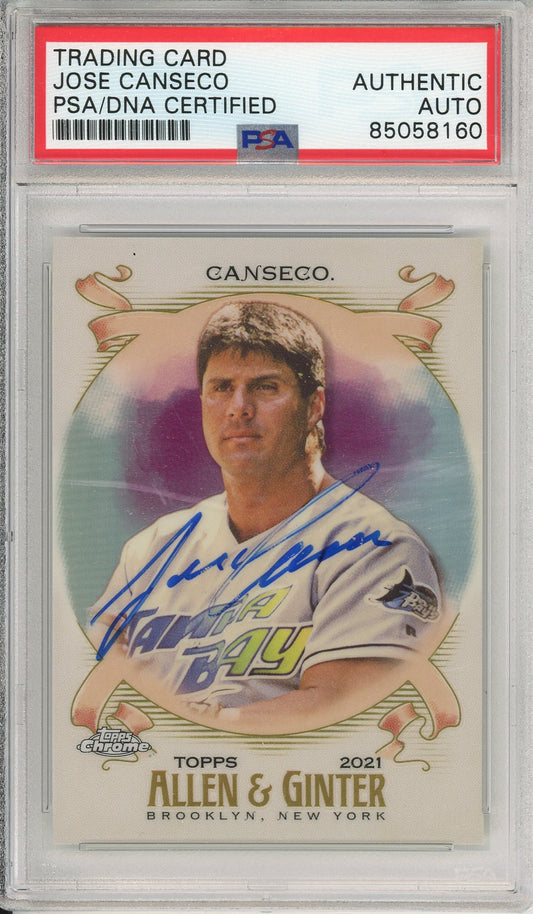 2021 TOPPS ALLEN & GINTER JOSE CANSECO #64 DEVIL RAYS 2-TIME CHAMP AUTOGRAPH PSA/DNA