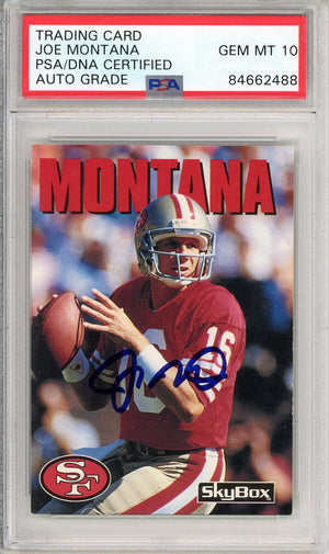 1992 SKYBOX FOOTBALL JOE MONTANA #227 49ERS HOF AUTOGRAPH PSA/DNA AUTO GRADE GEM MT 10