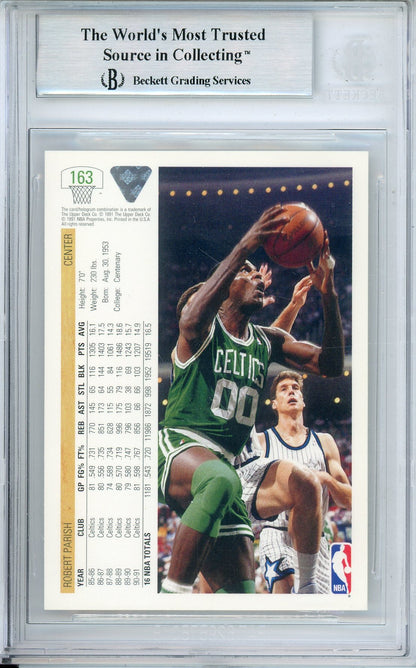 1991-92 UPPER DECK ROBERT PARISH #163 CELTICS HOF AUTOGRAPH BECKETT AUTHENTIC (781)
