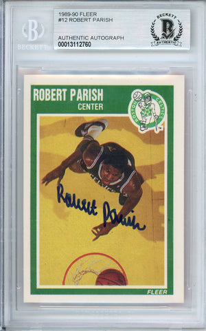 1989-90 FLEER BASKETBALL ROBERT PARISH #12 CELTICS HOF AUTOGRAPH BECKETT AUTHENTIC