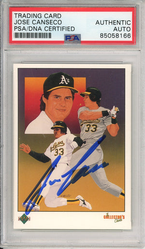 1989 UPPER DECK JOSE CANSECO #670 A'S HOF 2-TIME CHAMP AUTOGRAPH PSA/DNA