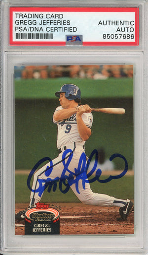 1992 TOPPS GREGG JEFFERIES #737 ROYALS 2-TIME ALL STAR AUTOGRAPH PSA/DNA