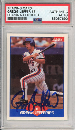 1989 SCORE GREGG JEFFERIES #600 NEW YORK METS 2-TIME ALL STAR AUTOGRAPH PSA/DNA