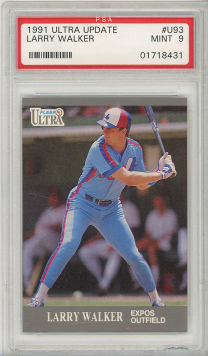 1991 FLEER ULTRA UPDATE LARRY WALKER #U93 PSA 9 HOF
