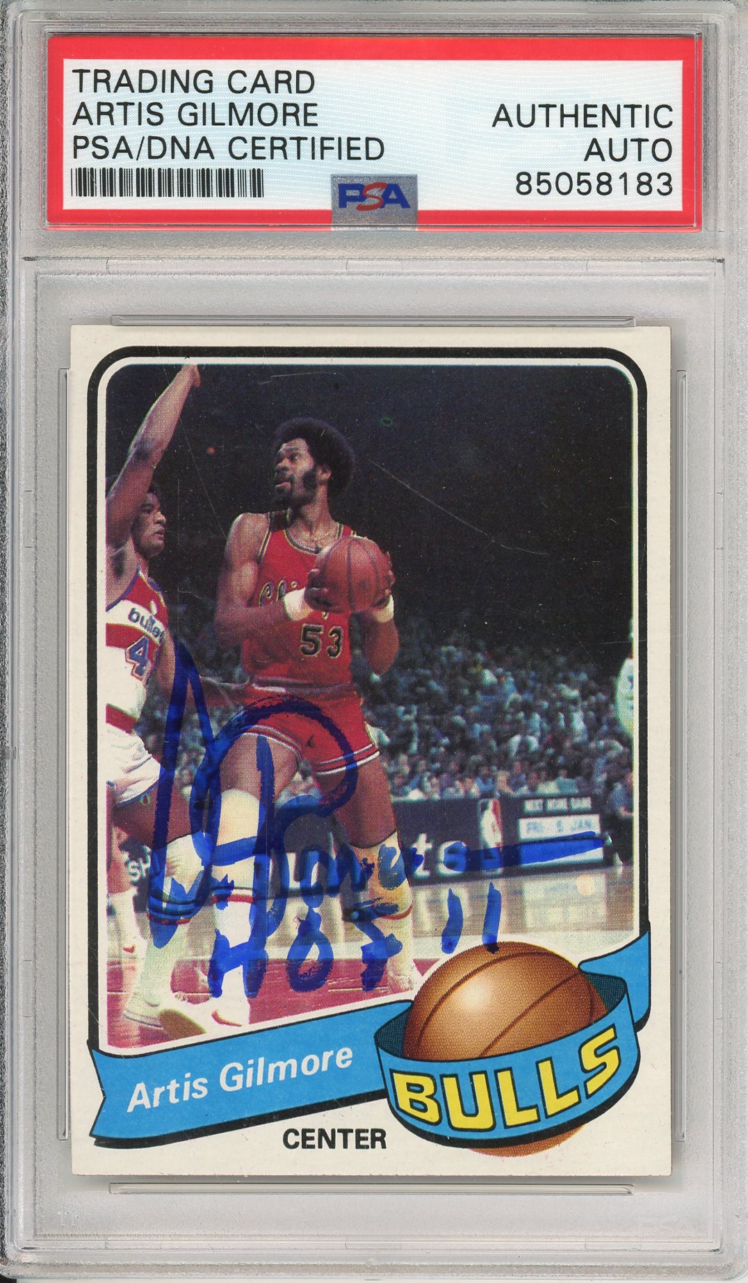 1979 TOPPS ARTIS GILMORE #25 HOF BULLS 6-TIME NBA ALL STAR AUTOGRAPH PSA/DNA