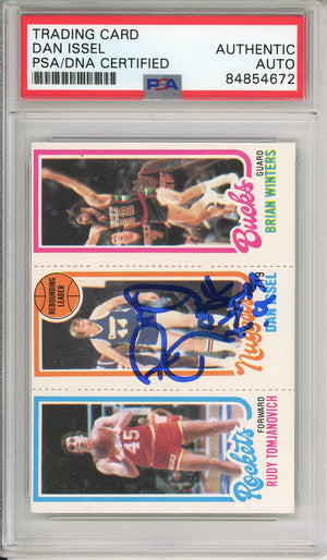 1980 TOPPS DAN ISSEL #73 HOF NUGGETS 6-TIME ABA ALL STAR AUTOGRAPH PSA/DNA