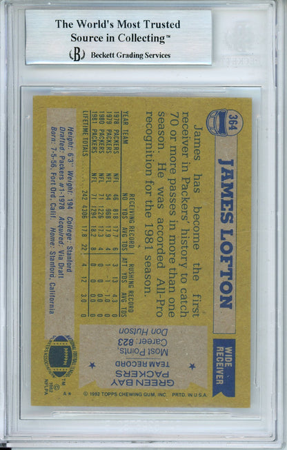 1982 TOPPS JAMES LOFTON #310 HOF PACKERS 8-TIME PRO BOWLER AUTOGRAPH BECKETT