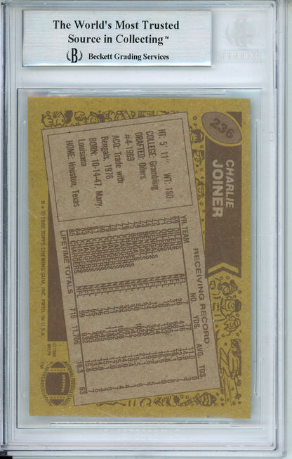 1986 TOPPS CHARLIE JOINER #236 HOF CHARGERS 2-TIME ALL PRO AUTOGRAPH BECKETT
