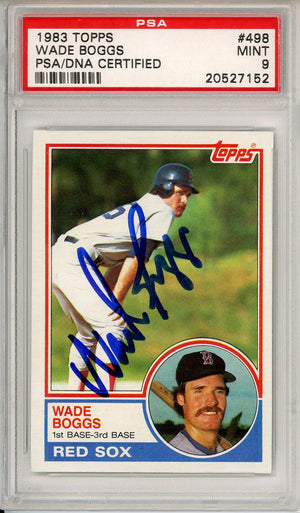 1983 TOPPS BASEBALL WAGE BOGGS #498 ROOKIE CARD AUTOGRAPH PSA/DNA MINT 9