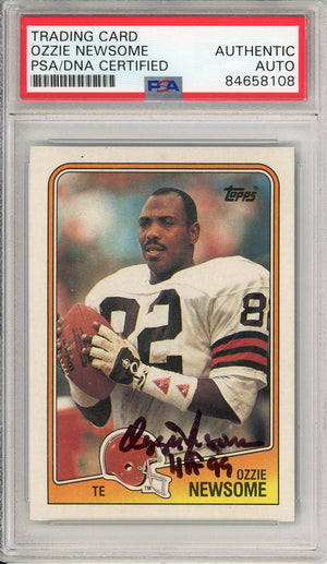 1988 TOPPS OZZIE NEWSOME #92 HOF BROWNS 7-TIME ALL PRO AUTOGRAPH PSA/DNA