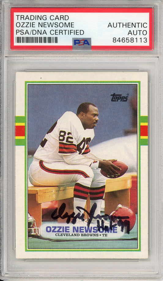 1989 TOPPS OZZIE NEWSOME #151 HOF BROWNS 7-TIME ALL PRO AUTOGRAPH PSA/DNA