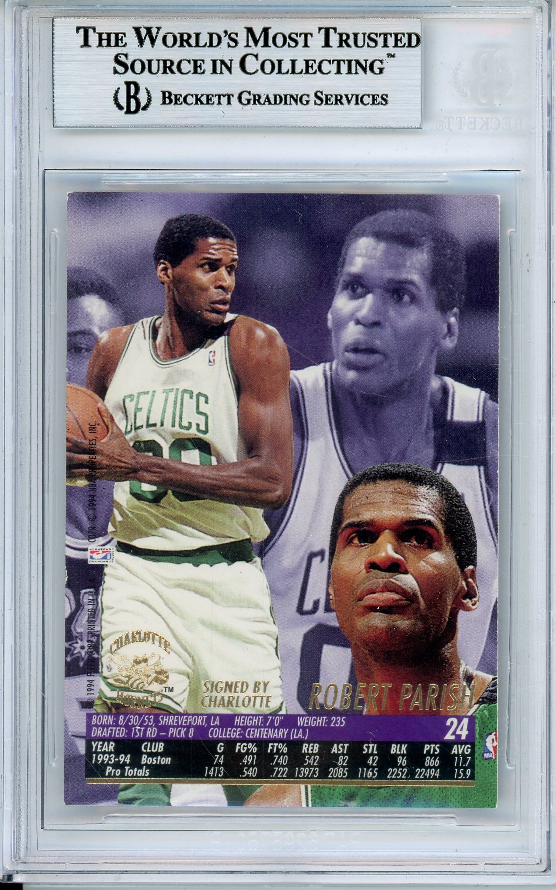 1994-95 FLEER ULTRA ROBERT PARISH #24 HOF AUTOGRAPH BECKETT