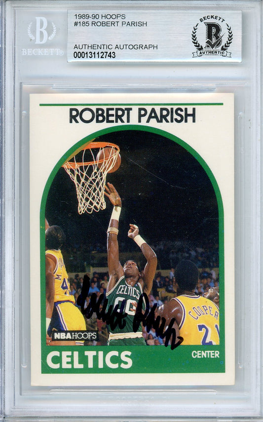 1989-90 NBA HOPPS ROBERT PARISH #185 HOF AUTOGRAPH BECKETT