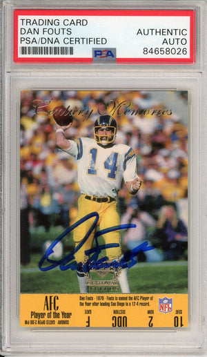 1999 UPPER DECK DAN FOUTS #180 HOF CHARGERS 6-TIME PRO BOWLER AUTOGRAPH PSA/DNA