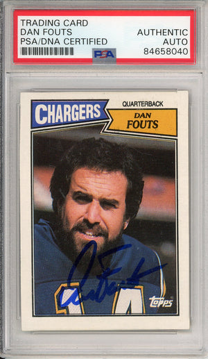 1987 TOPPS DAN FOUTS #340 HOF CHARGERS 6-TIME PRO BOWLER AUTOGRAPH PSA/DNA