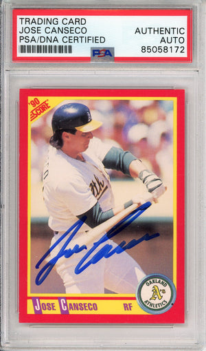 1990 SCORE JOSE CANSECO #375 A'S HOF AUTOGRAPH PSA/DNA