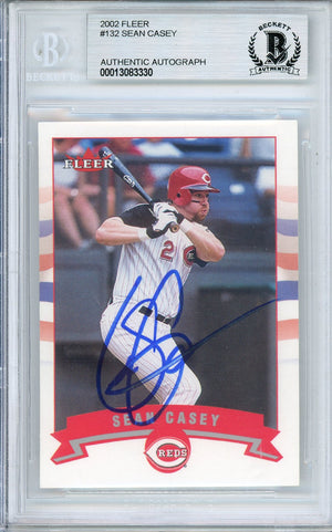 2002 FLEER SEAN CASEY #132 REDS ALL-STAR AUTO BECKETT AUTHENTIC