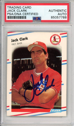 1988 FLEER JACK CLARK #26 GIANTS HOF AUTOGRAPH PSA/DNA