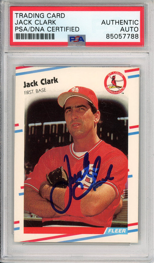 1988 FLEER JACK CLARK #26 GIANTS HOF AUTOGRAPH PSA/DNA