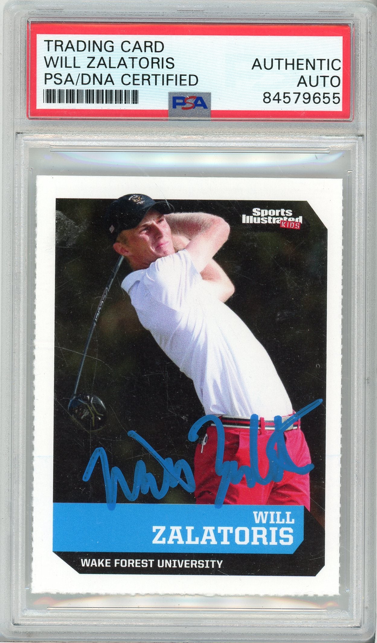 SPORTS ILLUSTRATED WILL ZALATORIS #692 AUTHENTIC AUTO PSA/DNA