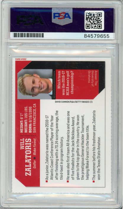 SPORTS ILLUSTRATED WILL ZALATORIS #692 AUTHENTIC AUTO PSA/DNA