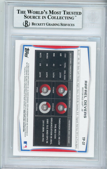 2014 BOWMAN DRAFT RAFAEL DEVERS ROOKIE #TP37 AUTHENTIC AUTOGRAPH BAS