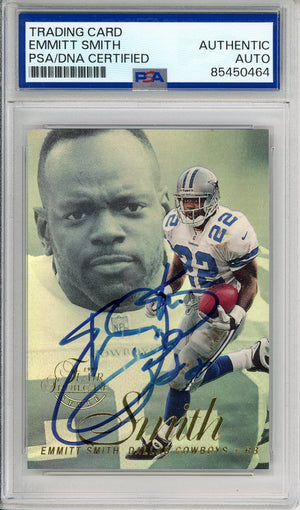 1997 FLAIR SHOWCASE EMMITT SMITH ROW 2 HOF AUTOGRAPH COWBOYS PSA/DNA