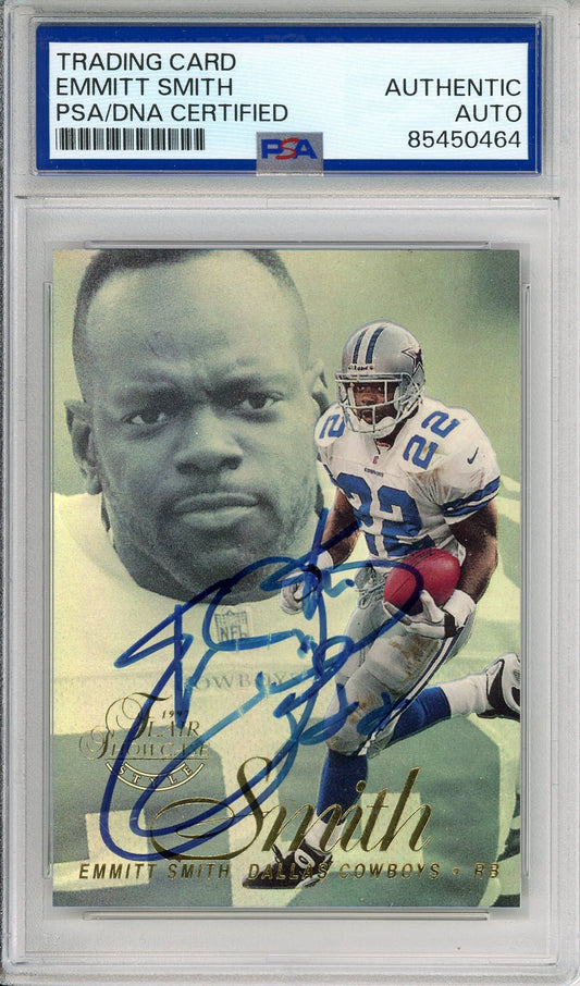 1997 FLAIR SHOWCASE EMMITT SMITH ROW 2 HOF AUTOGRAPH COWBOYS PSA/DNA
