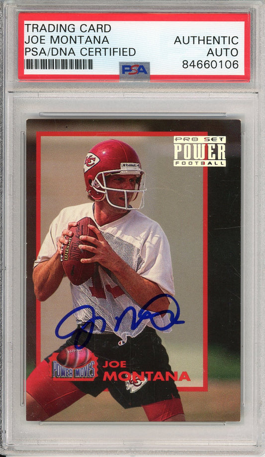 1993 PRO SET JOE MONTANA #PM10 HOF CHIEFS 4-TIME CHAMP AUTOGRAPH PSA/DNA