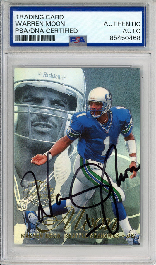 1997 FLAIR SHOWCASE WARREN MOON ROW 2 HOF AUTOGRAPH PSA/DNA