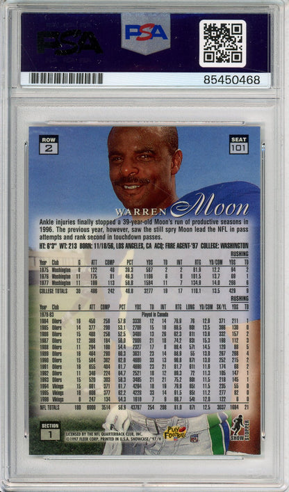 1997 FLAIR SHOWCASE WARREN MOON ROW 2 HOF AUTOGRAPH PSA/DNA