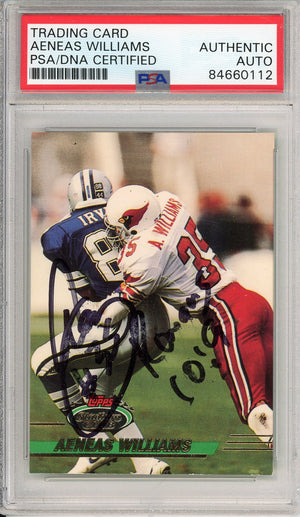 1993 TOPPS STADIUM CLUB AENEAS WILLIAMS #155 HOF CARDINALS 5-TIME AUTOGRAPH PSA/DNA