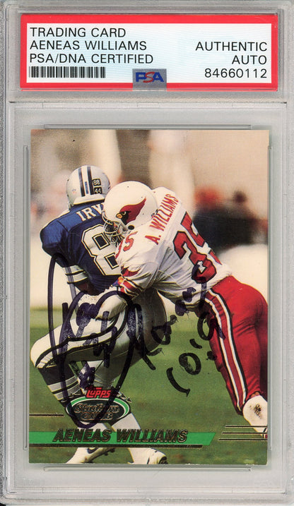 1993 TOPPS STADIUM CLUB AENEAS WILLIAMS #155 HOF CARDINALS 5-TIME AUTOGRAPH PSA/DNA