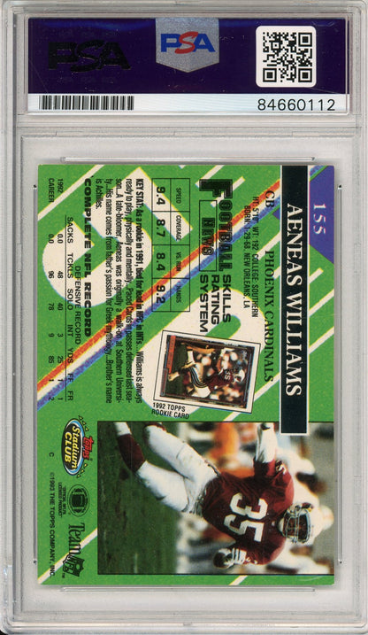 1993 TOPPS STADIUM CLUB AENEAS WILLIAMS #155 HOF CARDINALS 5-TIME AUTOGRAPH PSA/DNA