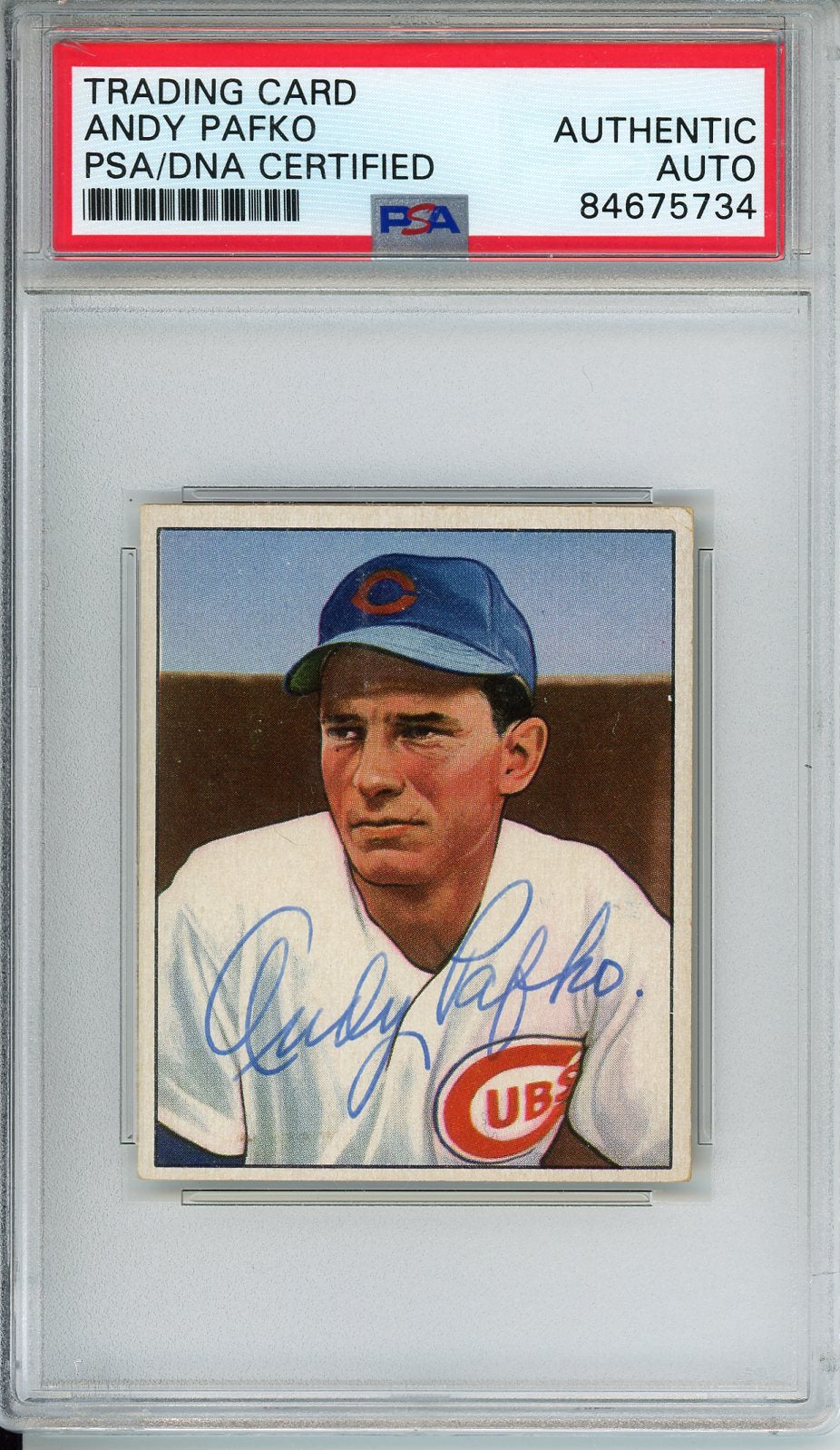 1950 BOWMAN ANDY PAFKO AUTO #60 PSA DNA