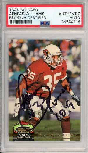 1992 TOPPS STADIUM CLUB WILLIAMS #132 HOF CARDINALS 5-TIME AUTOGRAPH PSA/DNA