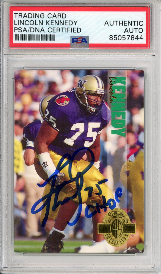 1993 CLASSIC FOUR SPORT LINCOLN KENNEDY #99 ROOKIE COLLEGE HOF AUTOGRAPH PSA/DNA