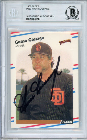 1988 FLEER  RICH GOSSAGE #583 HOF AUTOGRAPH BECKETT AUTHENTIC