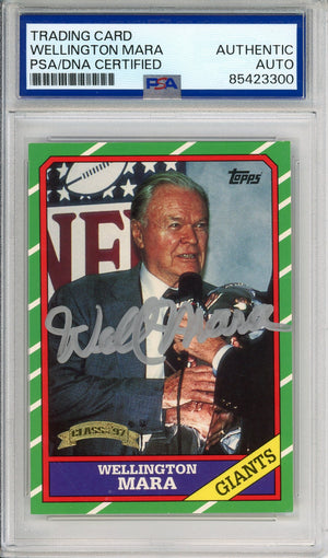 1987 TOPPS WELLINGTON MARA #3 HALL OF FAME CLASS OF 97' AUTOGRAPH PSA/DNA
