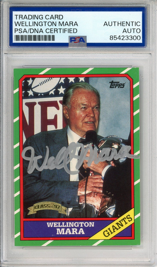 1987 TOPPS WELLINGTON MARA #3 HALL OF FAME CLASS OF 97' AUTOGRAPH PSA/DNA