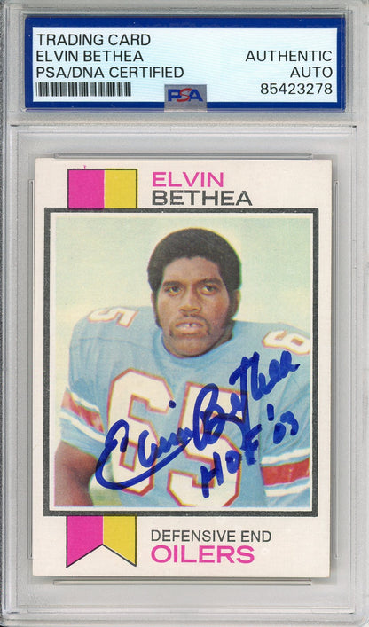 1973 TOPPS ELVIN BETHEA #325 HOF AUTOGRAPH OILERS PSA/DNA