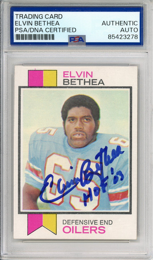 1973 TOPPS ELVIN BETHEA #325 HOF AUTOGRAPH OILERS PSA/DNA