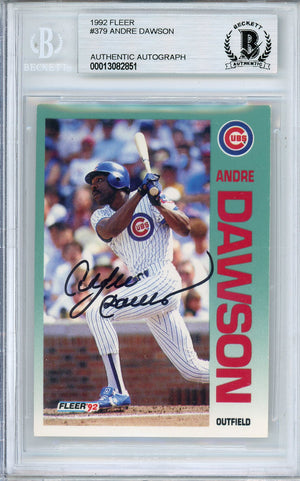 1992 FLEER ANDRE DAWSON #379 CUBS HOF AUTOGRAPH BECKETT AUTHENTIC